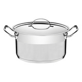 Cacerola Tramontina Pro De Acero Inox Con Triple Fondo 8,4 L