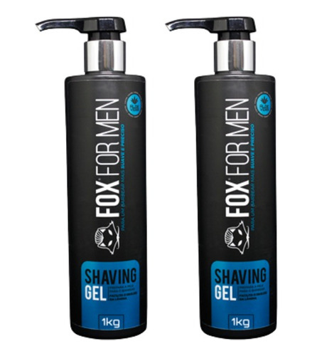 Shaving Gel De Barbear 1 Litro - Fox For Men Kit 2 Unidades