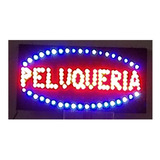 Cartel Led Peluqueria Abierto O La Q`quieras Nac. Consultar 