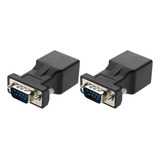 Paquete De 2 Cables Extensores Vga Macho A Rj45 Cat5 Cat6 De