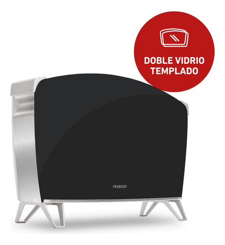 Vitroconvector Peabody Doble Vidrio 1500w Negro Pe-bvc15