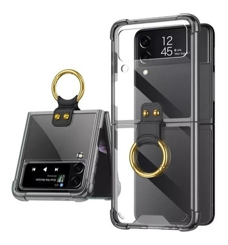 Carcasa Plegable Con Anillo Para Samsung Galaxy Z Flip 3 5g