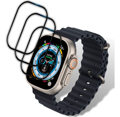 Kit 3 Película 3d Anti-impacto Watch Ultra 49mm Smartwatch