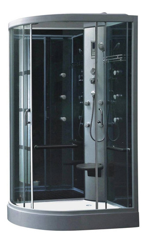 Cabina Ducha Con Radio 80x120x218 Cm Negra Sensi Dacqua