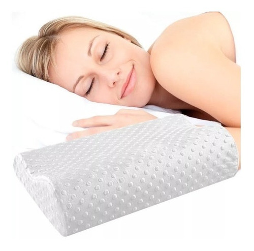 Almohada De Memoria Ortopédica Cervical Blanca Viscoelástica