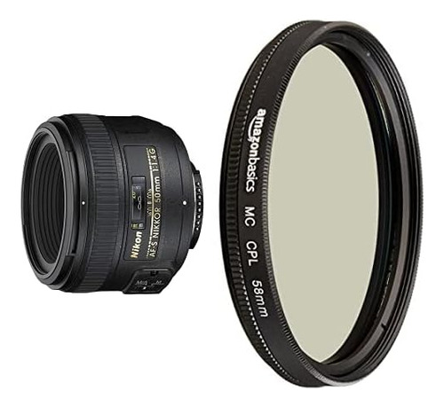 Lente Nikon Af-s Fx Nikkor 50 Mm F/1.4g Y Filtro Polariza...