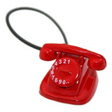 Teléfono Vintage De Casa De Muñecas De Madera 1:12, Rojo