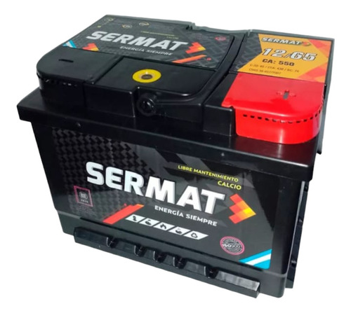 Bateria Auto 12x65 Nafta Gnc Sermat Reforzada