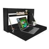 Escrivaninha Suspensa Mesa Dobrável 70cm Home Office Preto