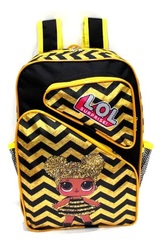 Mochila Escolar Lol Queen Bee Boneca Costas Tam G Infantil Cor Amarelo