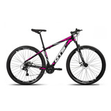 Bicicleta Aro 29 Gts Alumínio Rdx 24v Freio A Disco Cor Preto/rosa Tamanho Do Quadro 19