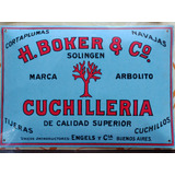 Cartel Chapa Cuchillería Arbolito Boker Solingen Replica 