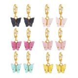 Aretes Pendientes Mariposa Color Oro Bohemia Vintage Mujer