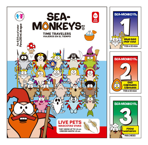 1 Kit Sea Monkeys - Aqua Dragons - Los Ovonautas - Gluupys