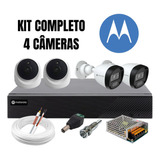 Kit Cftv Motorola Completo 4 Câmeras Ahd 720p Dvr 4 Canais