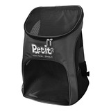 Mochila Transportadora Para Mascotas Color Negro Marca Petit