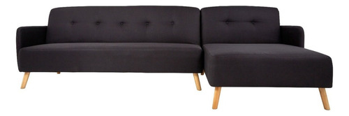 Sala Esquinera Minimalista Moderna Sofa Cama Salas Sillon Color Negro