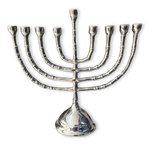 Candelabro Menorah Januquilla 9 Brazos Pewter Hecho A Mano.