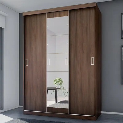 Placard Ropero 160x230 Puertas Corredizas Con Luz Premium Color Chocolate Noce | MercadoLibre