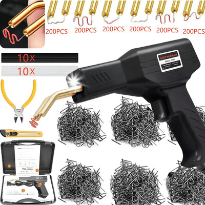 Kit De Soldador De Plástico 50w Negro Con Grapas Y Luz Led Y 1200 Grapas Y 20 Varillas | MercadoLibre