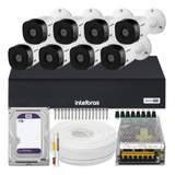 Kit Cftv 8 Cameras 1220 Full Dvr Intelbras 1008-c 1tb Purple