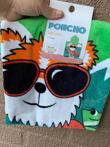 Toalla Poncho Infantil Oso Excursión Casaideas