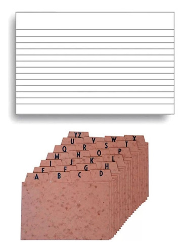Bloco Ficha Pautada 6x9 100fls + Divisória Alfabética A-z