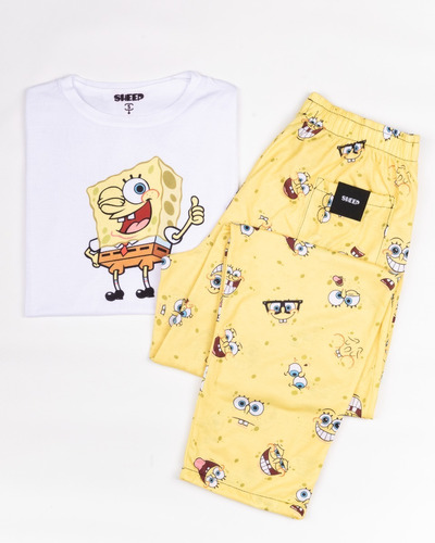 Pijama Manga Corta Pantalon Largo Bob Esponja Sheep Sh301