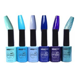 Pack De 6 Colores Esmaltes Permanentes 8 Ml Cherimoya Color Azul