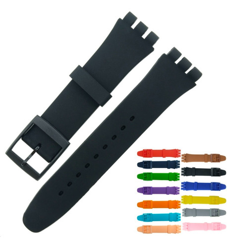 Correa Compatible Reloj Swatch 19mm-20mm-22mm Goma Colores