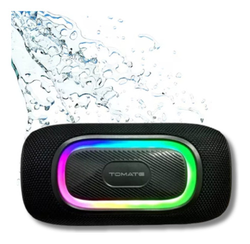 Caixa Som Portátil Bluetooth Luzes Rgb Resistente Água Preto