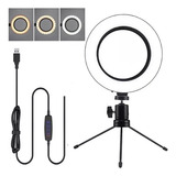 Ring Light Luz De Led Tripé Mesa Iluminador Selfie Make