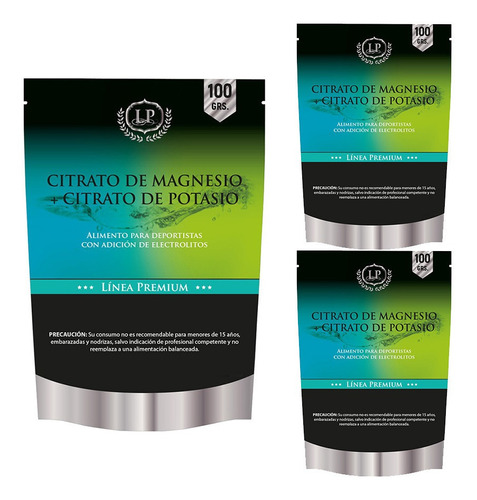 3 Citrato Magnesio + Citrato Potasio Polvo 100 Grs - Premium