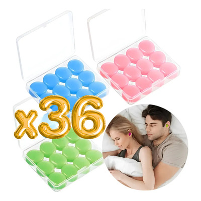 36 Pieza Tapones Oído Moldeables Silicona Descanso Escuche F Color Surtidos | MercadoLibre