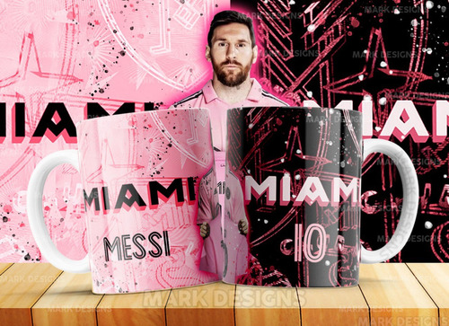 9 Plantillas Para Sublimar Taza - Messi Inter Miami