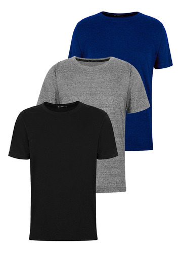 Kit 3 Camisetas Camisas Basica Masculina Lisa Slim Fit  