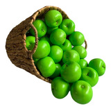 Kit 12 Maçãs Verdes Permanentes Premium Frutas Decorativas