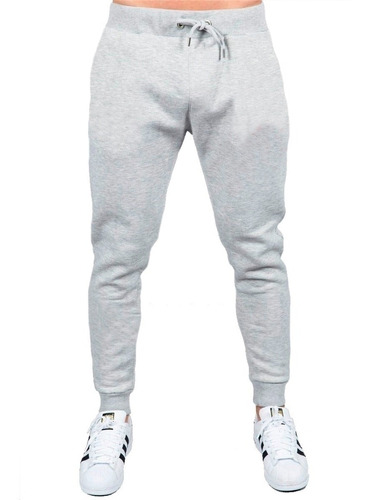 Calça Lisa Academia Jogger Slim Masculina Inverno Moletom