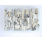 Aluminio Doble Barril Crimp Kit 50pcs Cada 1.5,1.7,2.0, & 2,