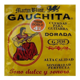 Cuerdas De Guitarra Criolla Gauchita G2535 Doradas Doble 4ta