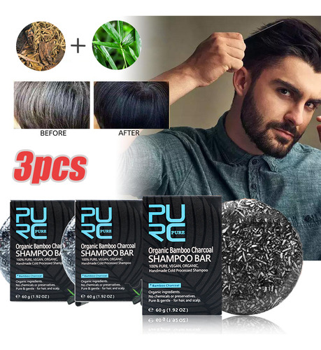 Champú Para Oscurecer Barba Y Cabello, 3 Piezas