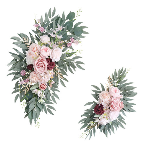 2x Boda Artificial Floral Swag Arreglo Floral Centro De