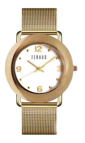 Reloj Feraud Mujer Acero Malla Tejida Moderno F5539 Meraki