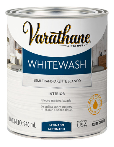 Acentuador Para Madera Efecto Blanco Whitewash Varathane Bro