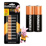 Kit 2 Pilha Alcalina Pequena Aa (16 Unidades) Duracell