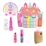 Maquiagem Infantil Com Gloss Batom Sombra E Bolsa