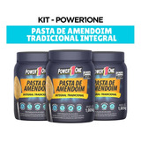 Kit 3 Pasta De Amendoim Tradicional Integral 1kg Power1one