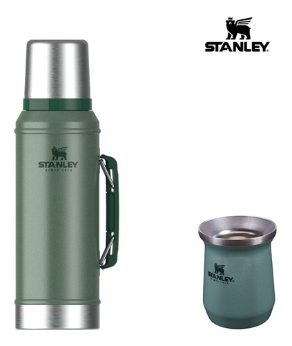 Combo Termo Stanley Clásico 940ml Con Manija + Mate 236ml