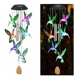 Colibrí Solar Viento Campanas Luz Para Decoración De Jardín