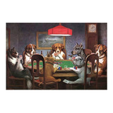 Quadro Grande Cachorros Jogando Poker 150x100 Decorativo 